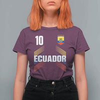 Ecuador Soccer Sports Graphic Number 10 Jersey Style T Shirt For Women Proud Ecuadorian Football Fans Game Day Pride
