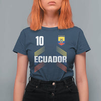 Ecuador Soccer Sports Graphic Number 10 Jersey Style T Shirt For Women Proud Ecuadorian Football Fans Game Day Pride
