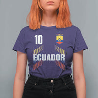Ecuador Soccer Sports Graphic Number 10 Jersey Style T Shirt For Women Proud Ecuadorian Football Fans Game Day Pride