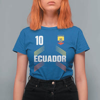 Ecuador Soccer Sports Graphic Number 10 Jersey Style T Shirt For Women Proud Ecuadorian Football Fans Game Day Pride