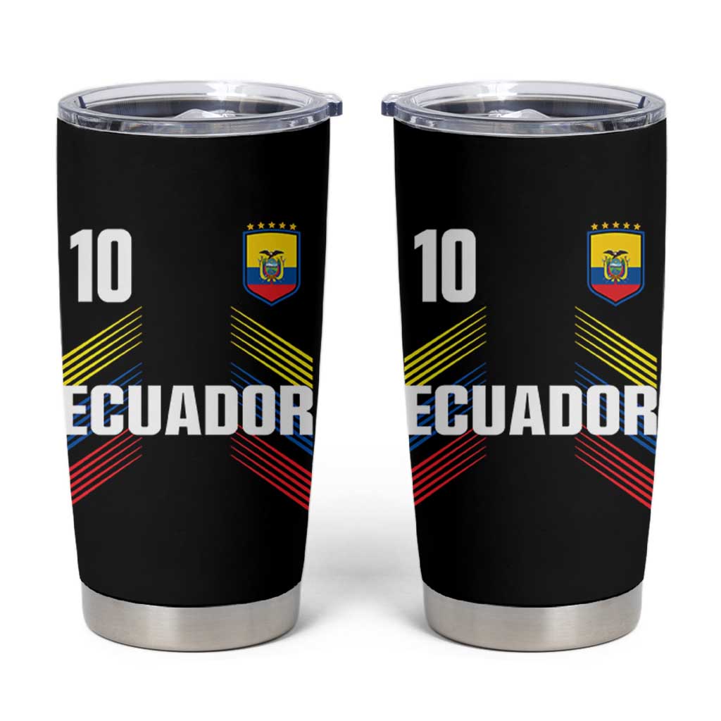 Ecuador Soccer Sports Graphic Number 10 Jersey Style Tumbler Cup Proud Ecuadorian Football Fans Game Day Pride