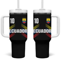 Ecuador Soccer Sports Graphic Number 10 Jersey Style Tumbler With Handle Proud Ecuadorian Football Fans Game Day Pride