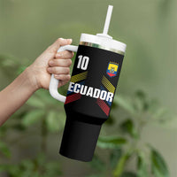 Ecuador Soccer Sports Graphic Number 10 Jersey Style Tumbler With Handle Proud Ecuadorian Football Fans Game Day Pride