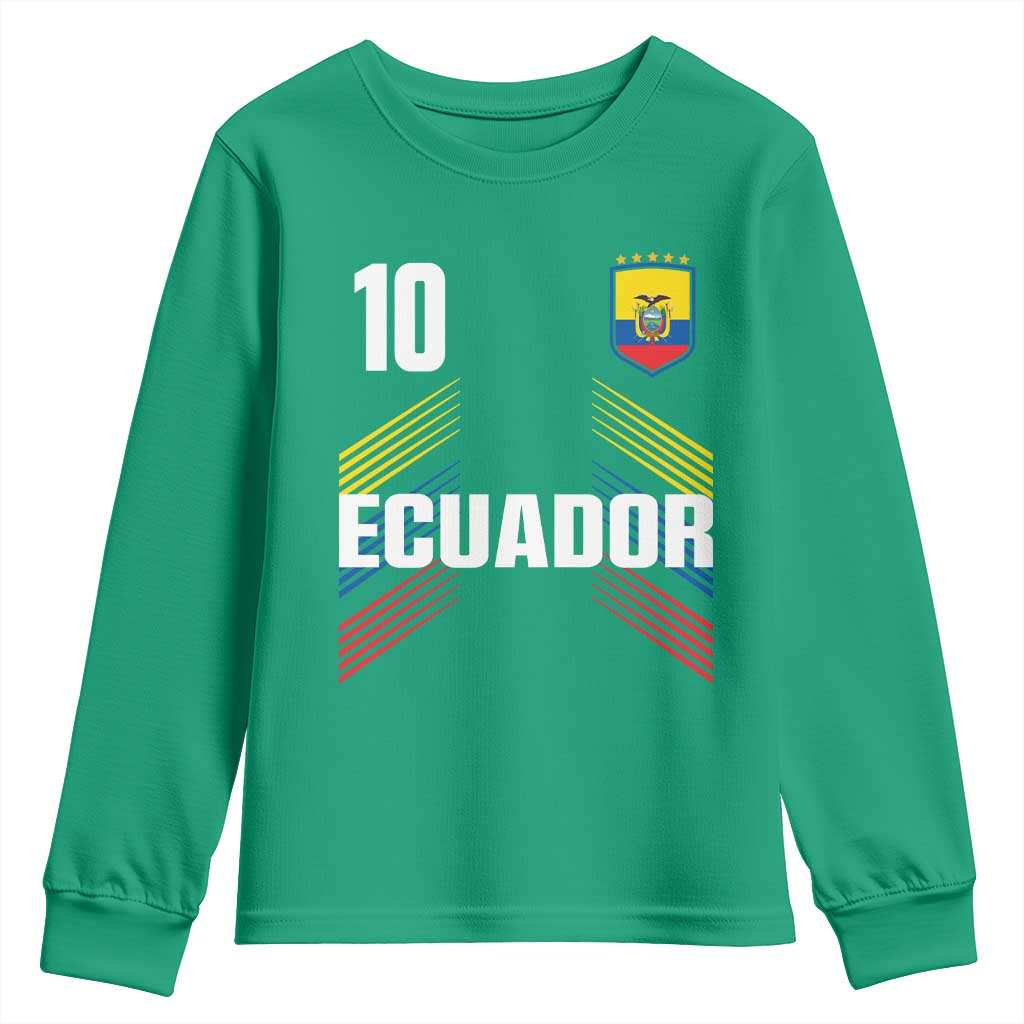 Ecuador Soccer Sports Graphic Number 10 Jersey Style Youth Sweatshirt Proud Ecuadorian Football Fans Game Day Pride