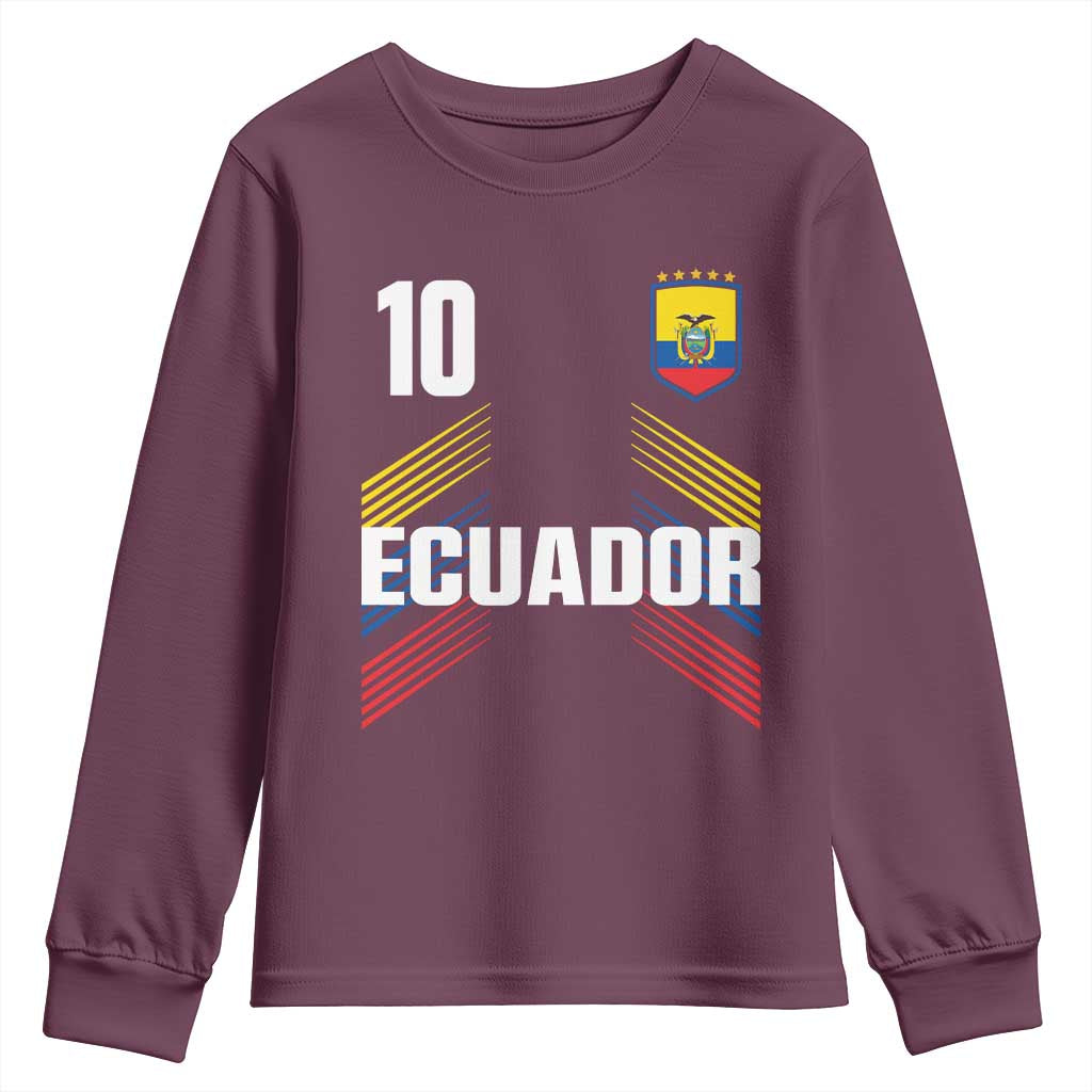 Ecuador Soccer Sports Graphic Number 10 Jersey Style Youth Sweatshirt Proud Ecuadorian Football Fans Game Day Pride