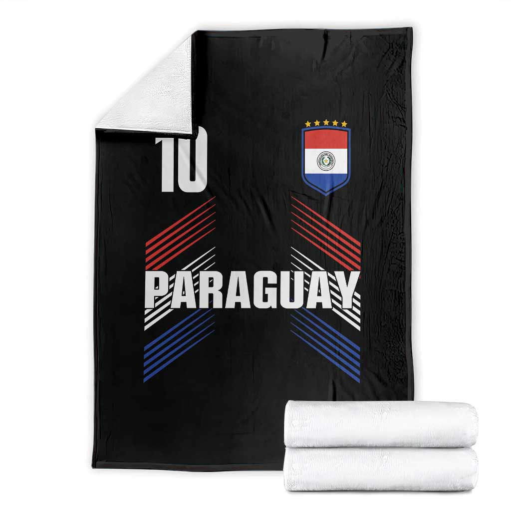 Paraguay Soccer Sports Graphic Number 10 Jersey Style Throw Blanket Proud Paraguayan Football Fans Game Day Pride