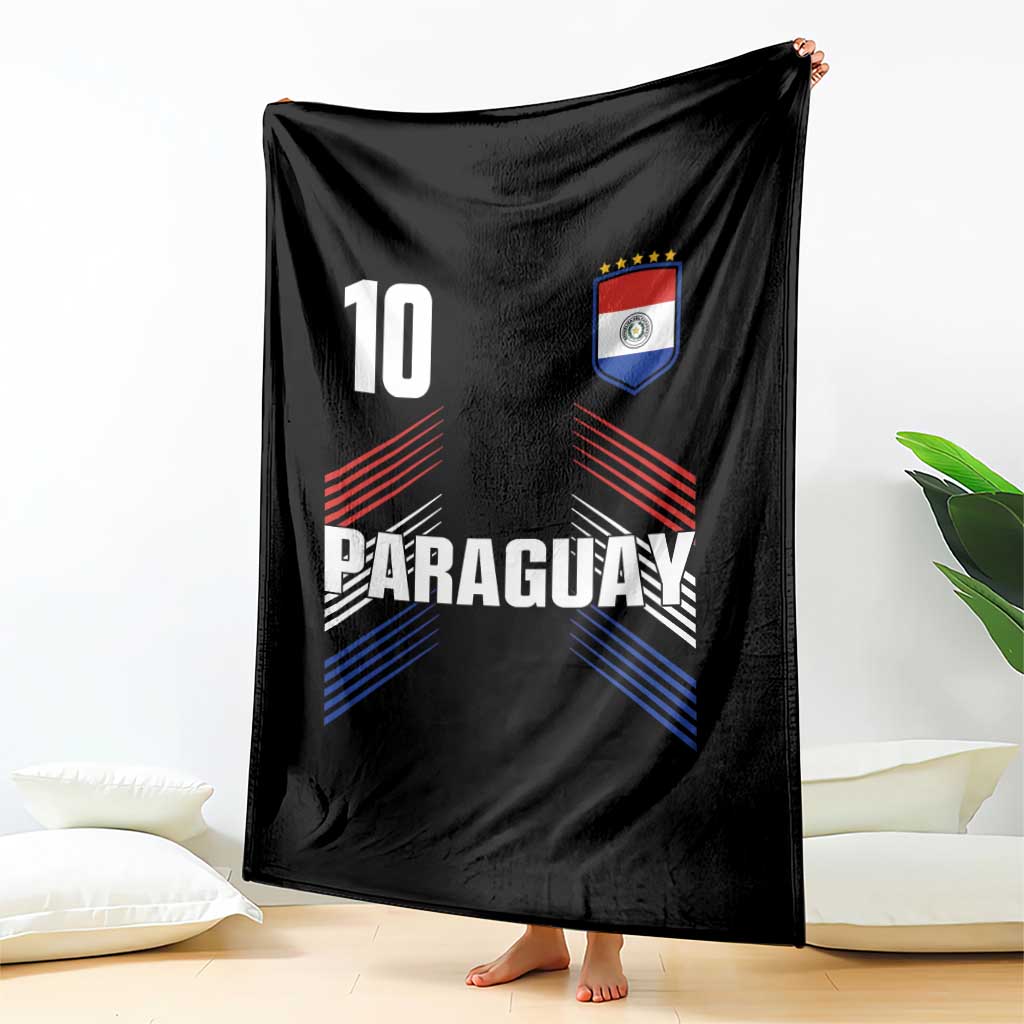 Paraguay Soccer Sports Graphic Number 10 Jersey Style Throw Blanket Proud Paraguayan Football Fans Game Day Pride