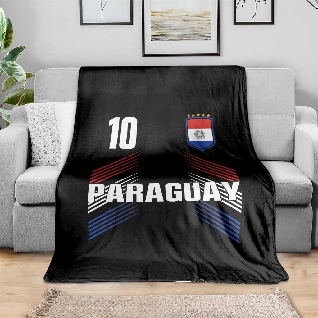 Paraguay Soccer Sports Graphic Number 10 Jersey Style Throw Blanket Proud Paraguayan Football Fans Game Day Pride