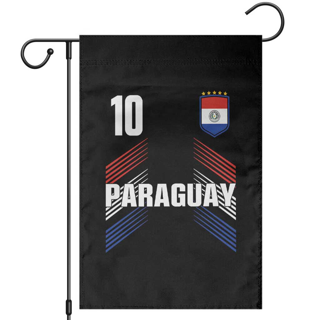 Paraguay Soccer Sports Graphic Number 10 Jersey Style Garden Flag Proud Paraguayan Football Fans Game Day Pride
