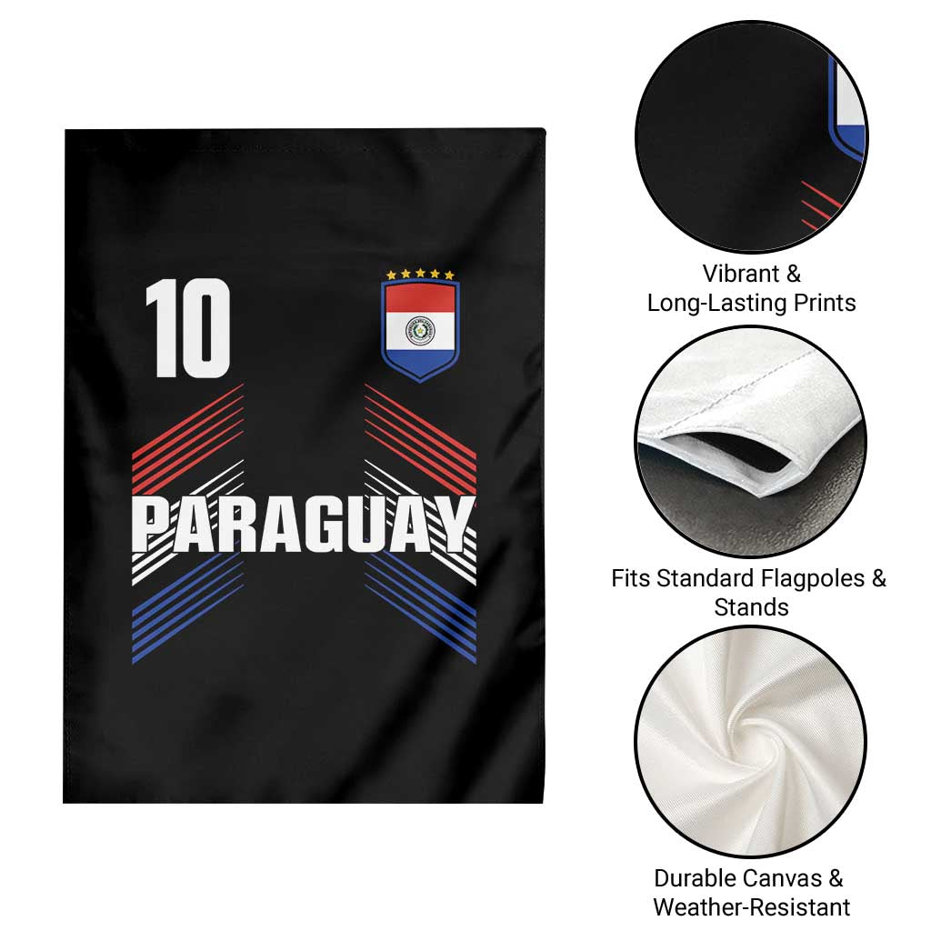 Paraguay Soccer Sports Graphic Number 10 Jersey Style Garden Flag Proud Paraguayan Football Fans Game Day Pride