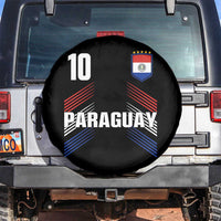 Paraguay Soccer Sports Graphic Number 10 Jersey Style Spare Tire Cover Proud Paraguayan Football Fans Game Day Pride