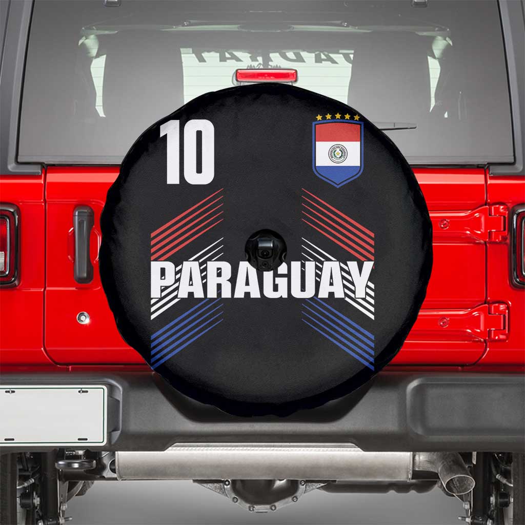 Paraguay Soccer Sports Graphic Number 10 Jersey Style Spare Tire Cover Proud Paraguayan Football Fans Game Day Pride