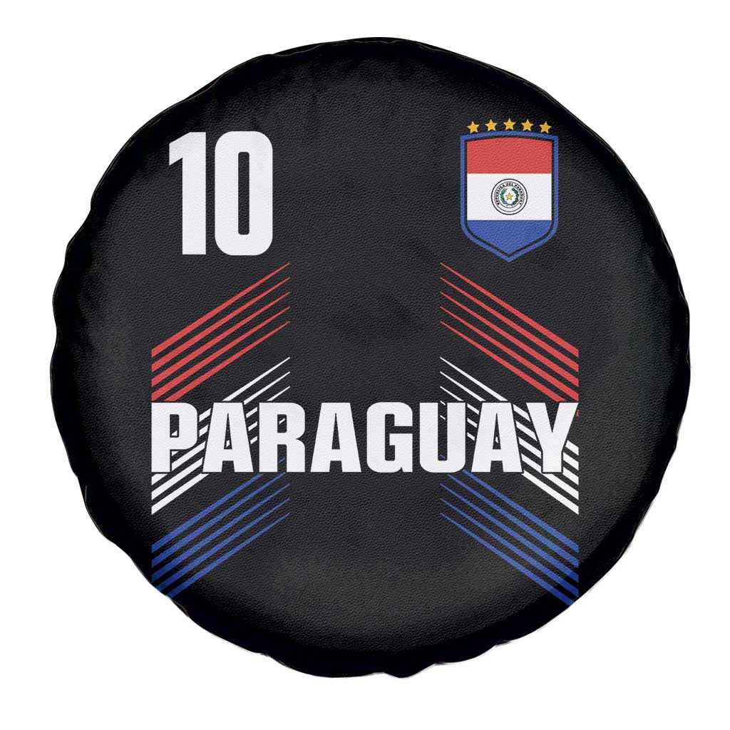 Paraguay Soccer Sports Graphic Number 10 Jersey Style Spare Tire Cover Proud Paraguayan Football Fans Game Day Pride