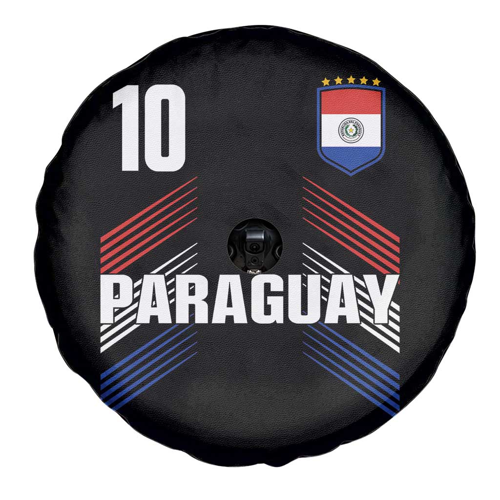 Paraguay Soccer Sports Graphic Number 10 Jersey Style Spare Tire Cover Proud Paraguayan Football Fans Game Day Pride