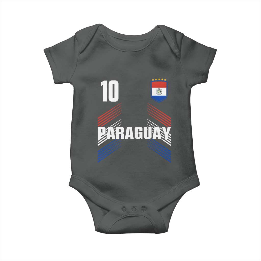 Paraguay Soccer Sports Graphic Number 10 Jersey Style Baby Onesie Proud Paraguayan Football Fans Game Day Pride
