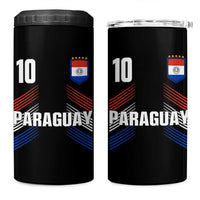 Paraguay Soccer Sports Graphic Number 10 Jersey Style 4 in 1 Can Cooler Tumbler Proud Paraguayan Football Fans Game Day Pride