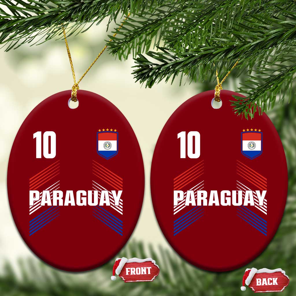 Paraguay Soccer Sports Graphic Number 10 Jersey Style Ceramic Ornament Proud Paraguayan Football Fans Game Day Pride