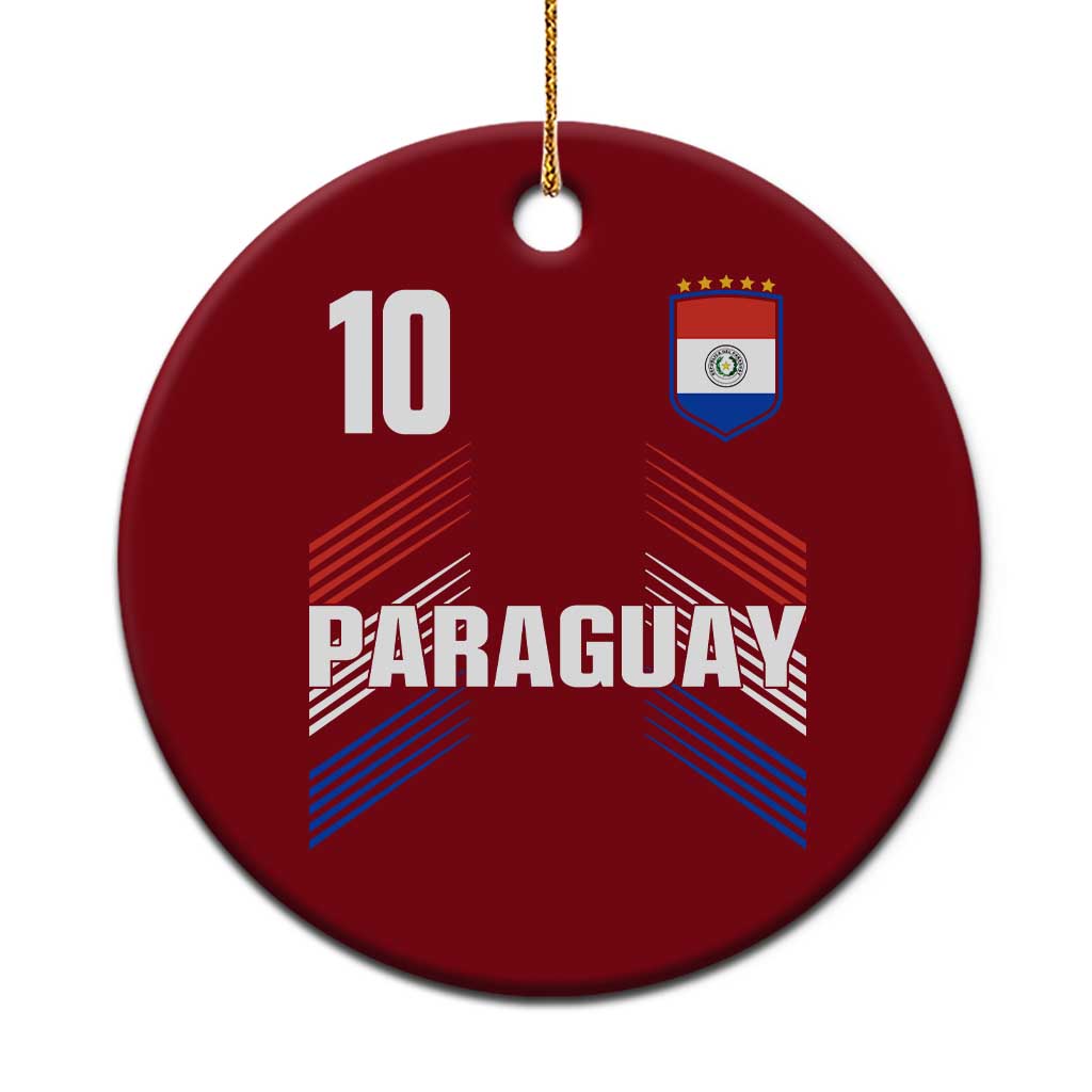Paraguay Soccer Sports Graphic Number 10 Jersey Style Ceramic Ornament Proud Paraguayan Football Fans Game Day Pride