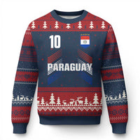 Paraguay Soccer Sports Graphic Number 10 Jersey Style Ugly Christmas Sweater Proud Paraguayan Football Fans Game Day Pride