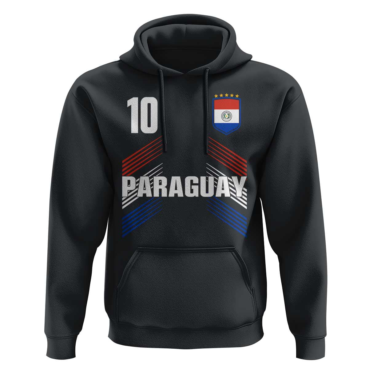 Paraguay Soccer Sports Graphic Number 10 Jersey Style Hoodie Proud Paraguayan Football Fans Game Day Pride