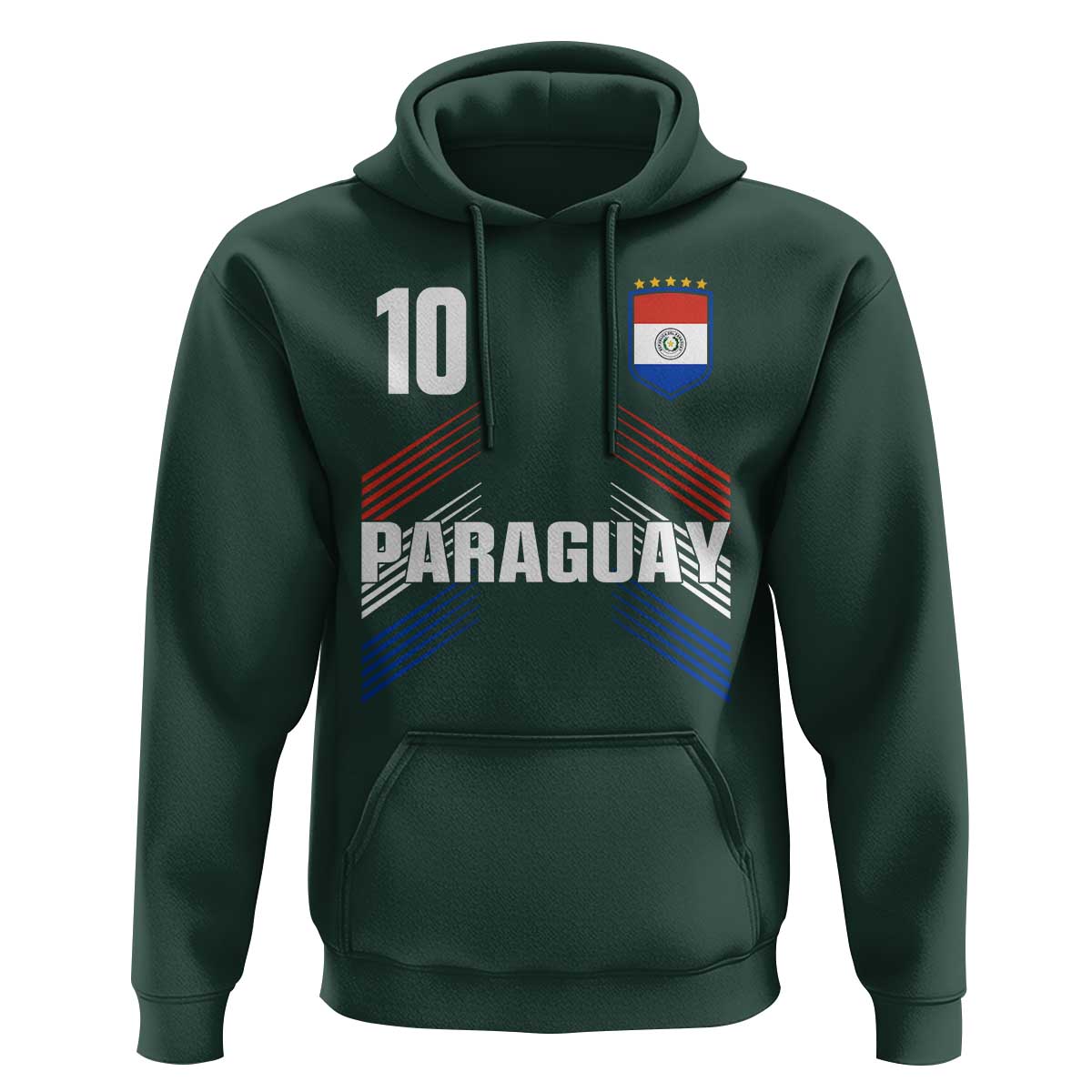 Paraguay Soccer Sports Graphic Number 10 Jersey Style Hoodie Proud Paraguayan Football Fans Game Day Pride