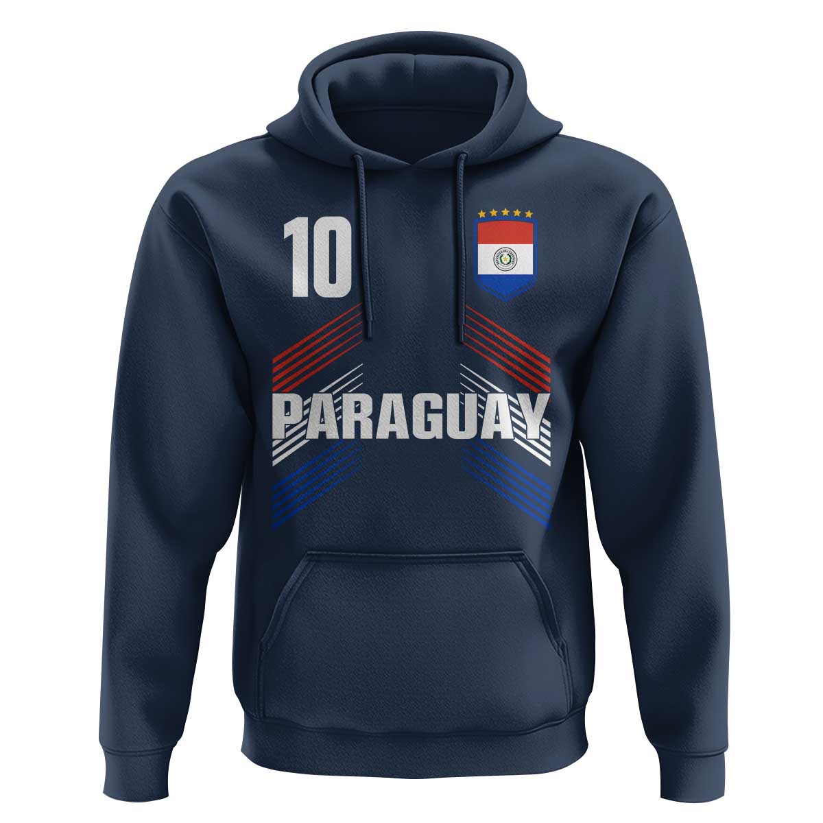Paraguay Soccer Sports Graphic Number 10 Jersey Style Hoodie Proud Paraguayan Football Fans Game Day Pride