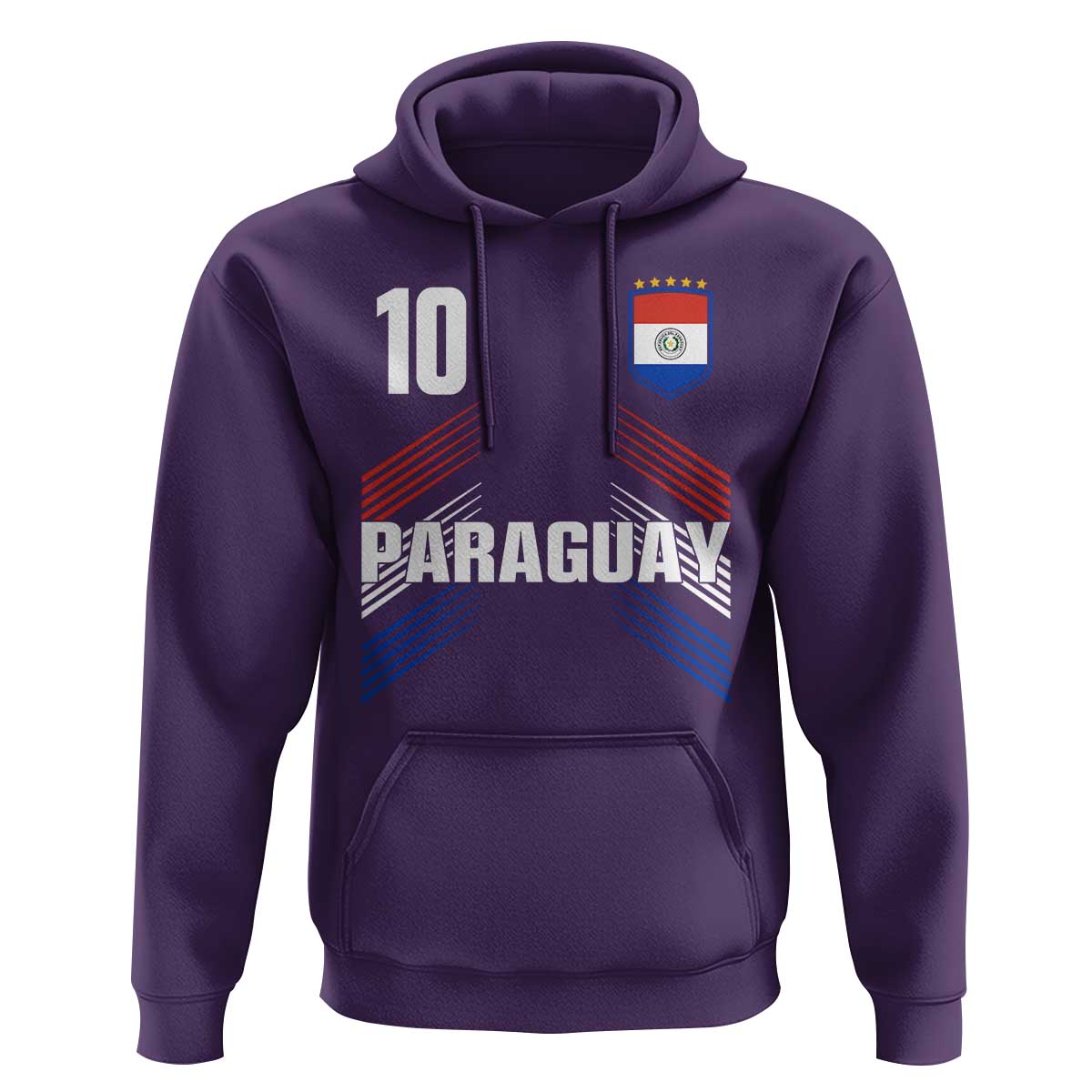 Paraguay Soccer Sports Graphic Number 10 Jersey Style Hoodie Proud Paraguayan Football Fans Game Day Pride