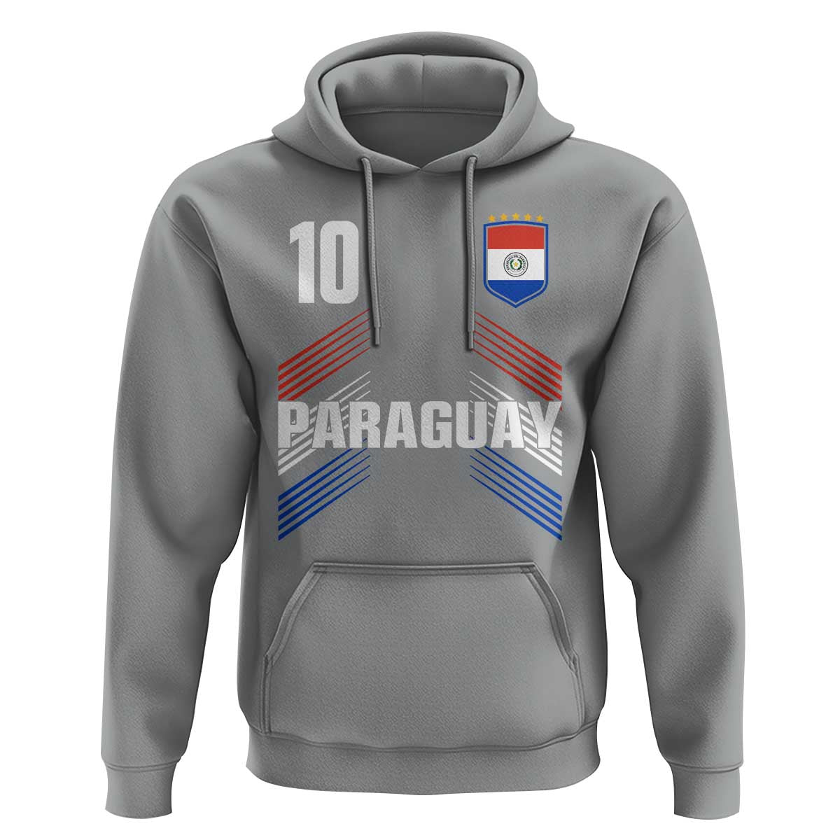 Paraguay Soccer Sports Graphic Number 10 Jersey Style Hoodie Proud Paraguayan Football Fans Game Day Pride