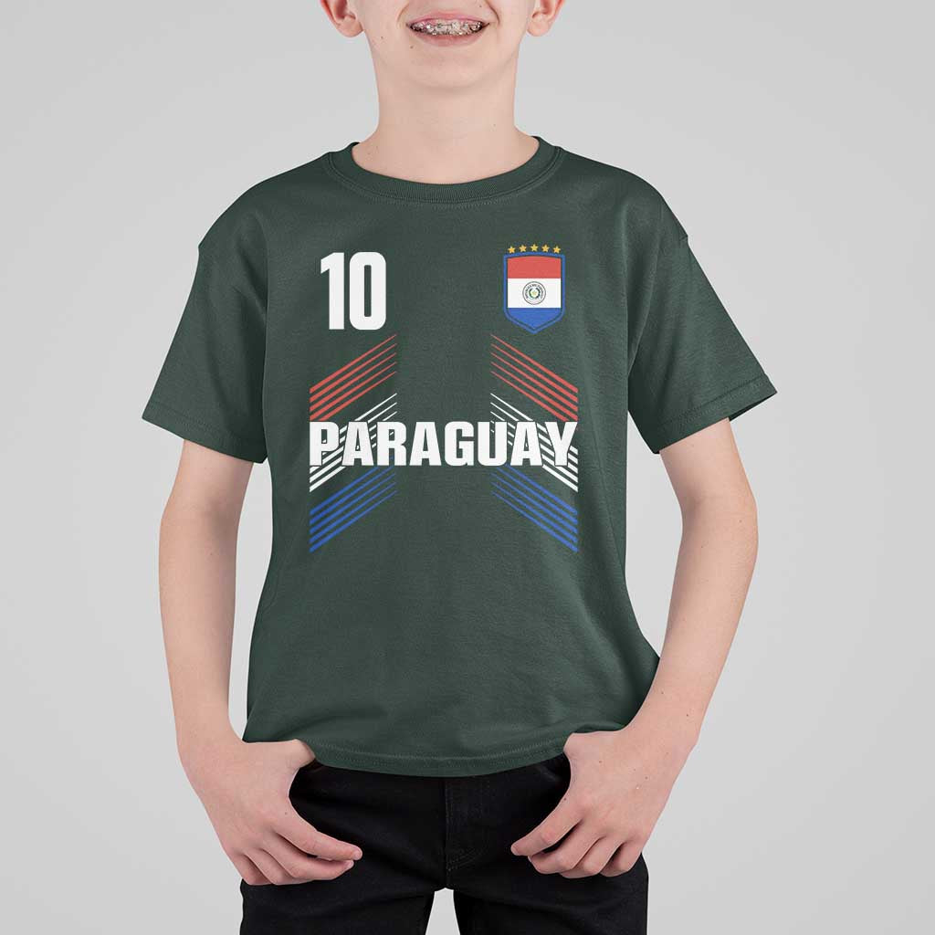 Paraguay Soccer Sports Graphic Number 10 Jersey Style T Shirt For Kid Proud Paraguayan Football Fans Game Day Pride