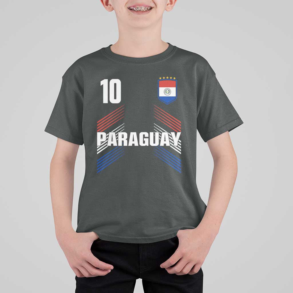 Paraguay Soccer Sports Graphic Number 10 Jersey Style T Shirt For Kid Proud Paraguayan Football Fans Game Day Pride