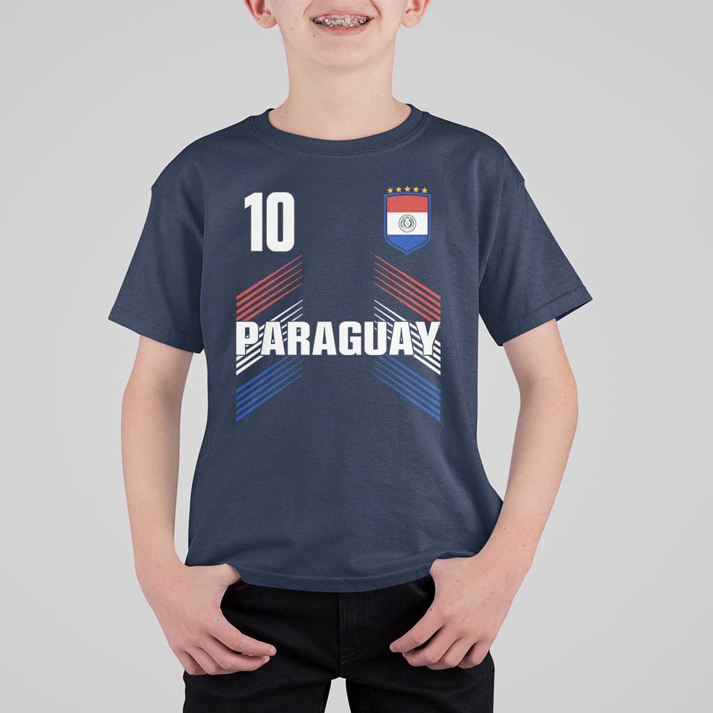 Paraguay Soccer Sports Graphic Number 10 Jersey Style T Shirt For Kid Proud Paraguayan Football Fans Game Day Pride