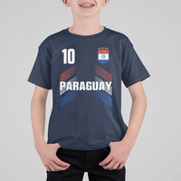 Paraguay Soccer Sports Graphic Number 10 Jersey Style T Shirt For Kid Proud Paraguayan Football Fans Game Day Pride
