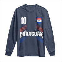 Paraguay Soccer Sports Graphic Number 10 Jersey Style Long Sleeve Shirt Proud Paraguayan Football Fans Game Day Pride