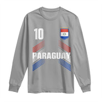 Paraguay Soccer Sports Graphic Number 10 Jersey Style Long Sleeve Shirt Proud Paraguayan Football Fans Game Day Pride