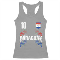 Paraguay Soccer Sports Graphic Number 10 Jersey Style Racerback Tank Top Proud Paraguayan Football Fans Game Day Pride