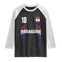 Paraguay Soccer Sports Graphic Number 10 Jersey Style Raglan Shirt Proud Paraguayan Football Fans Game Day Pride