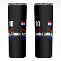 Paraguay Soccer Sports Graphic Number 10 Jersey Style Skinny Tumbler Proud Paraguayan Football Fans Game Day Pride