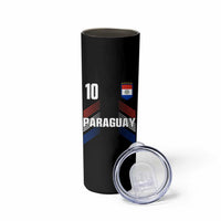 Paraguay Soccer Sports Graphic Number 10 Jersey Style Skinny Tumbler Proud Paraguayan Football Fans Game Day Pride
