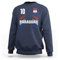 Paraguay Soccer Sports Graphic Number 10 Jersey Style Sweatshirt Proud Paraguayan Football Fans Game Day Pride