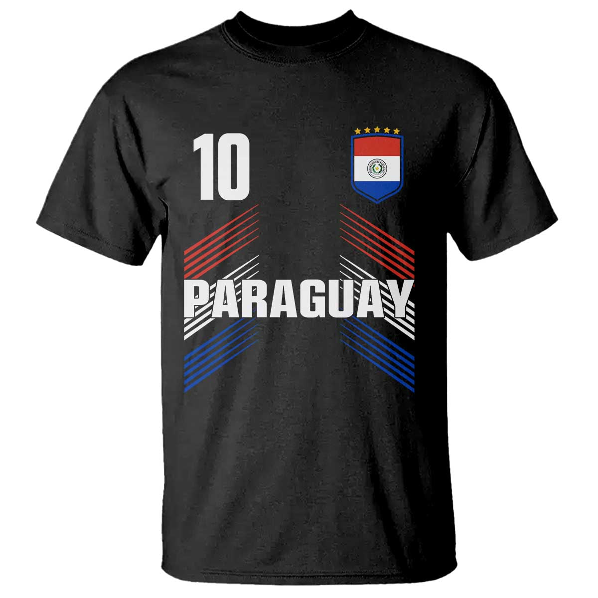Paraguay Soccer Sports Graphic Number 10 Jersey Style T Shirt Proud Paraguayan Football Fans Game Day Pride
