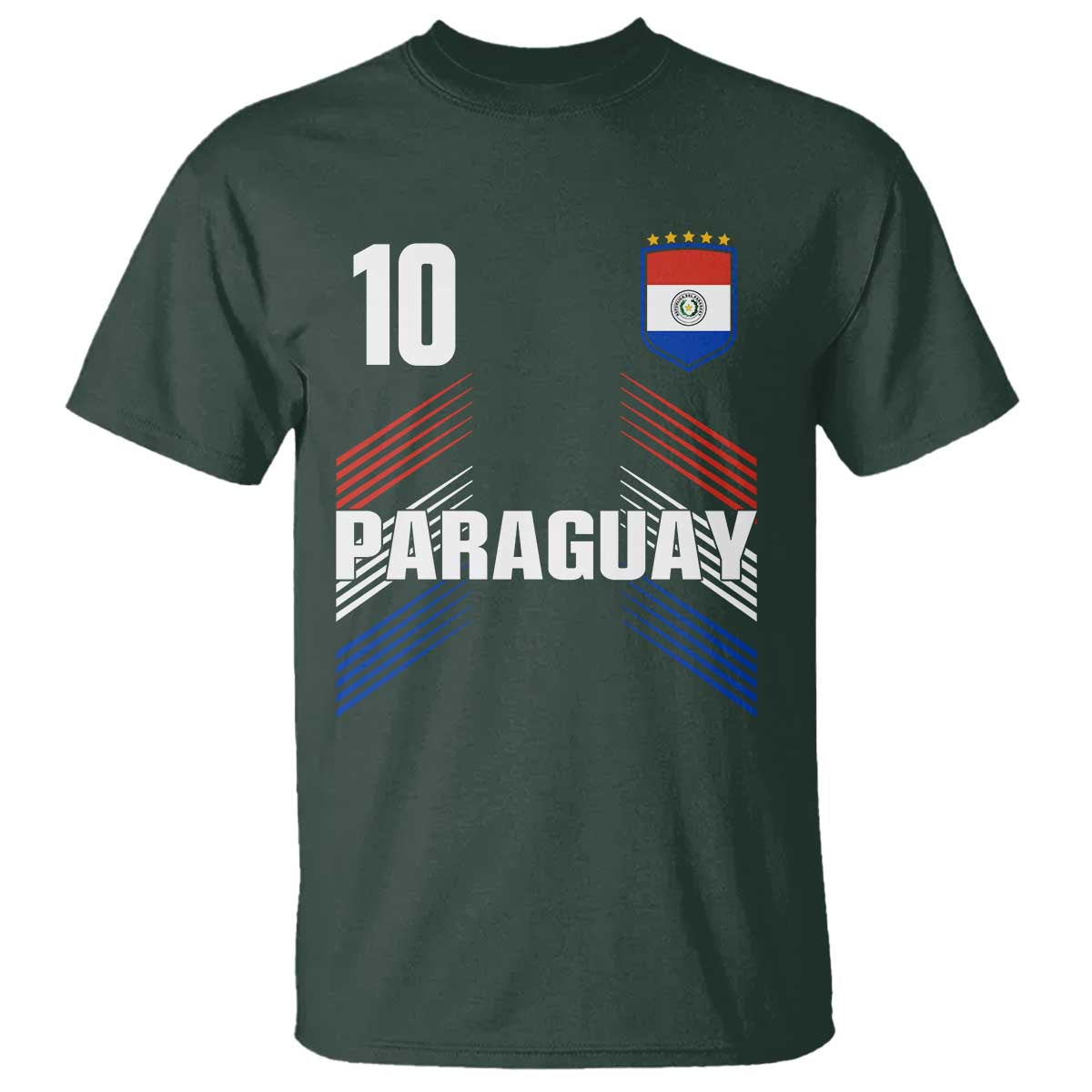 Paraguay Soccer Sports Graphic Number 10 Jersey Style T Shirt Proud Paraguayan Football Fans Game Day Pride