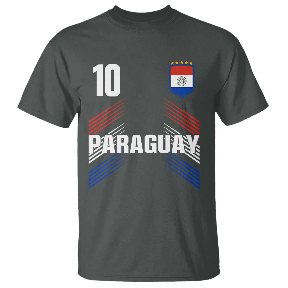 Paraguay Soccer Sports Graphic Number 10 Jersey Style T Shirt Proud Paraguayan Football Fans Game Day Pride