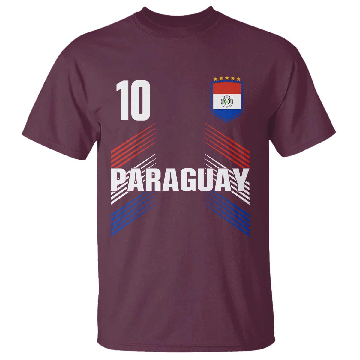Paraguay Soccer Sports Graphic Number 10 Jersey Style T Shirt Proud Paraguayan Football Fans Game Day Pride