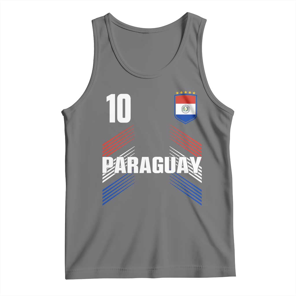 Paraguay Soccer Sports Graphic Number 10 Jersey Style Tank Top Proud Paraguayan Football Fans Game Day Pride