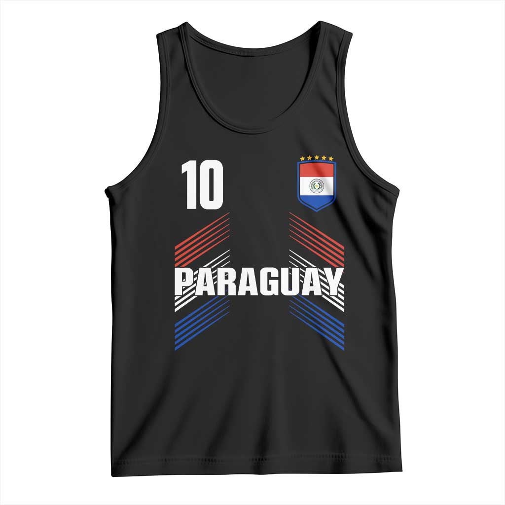 Paraguay Soccer Sports Graphic Number 10 Jersey Style Tank Top Proud Paraguayan Football Fans Game Day Pride