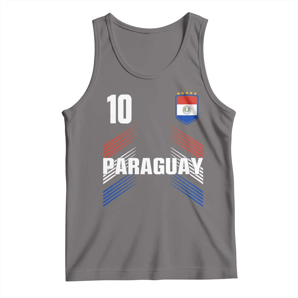 Paraguay Soccer Sports Graphic Number 10 Jersey Style Tank Top Proud Paraguayan Football Fans Game Day Pride