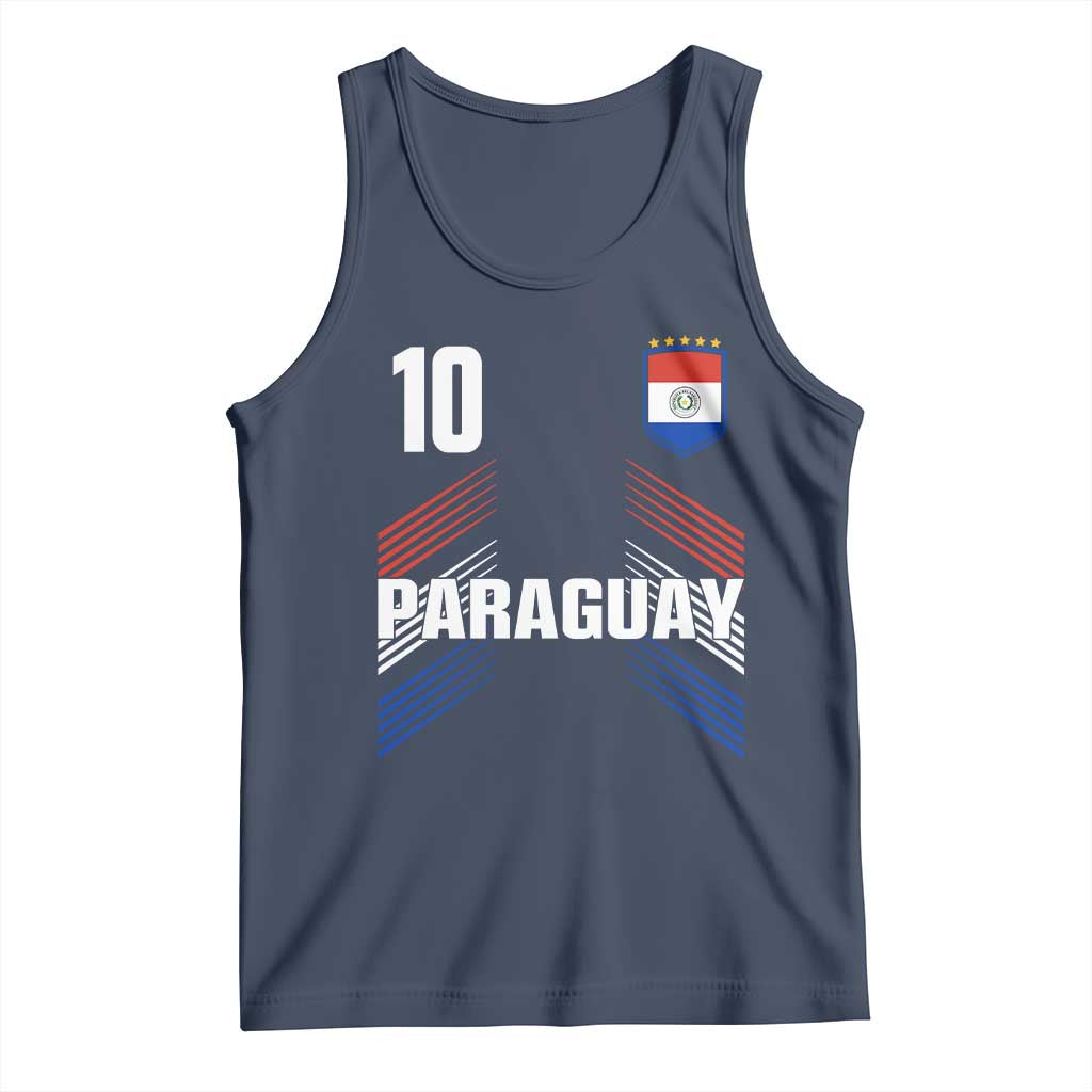 Paraguay Soccer Sports Graphic Number 10 Jersey Style Tank Top Proud Paraguayan Football Fans Game Day Pride