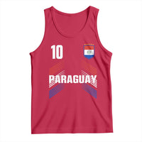 Paraguay Soccer Sports Graphic Number 10 Jersey Style Tank Top Proud Paraguayan Football Fans Game Day Pride