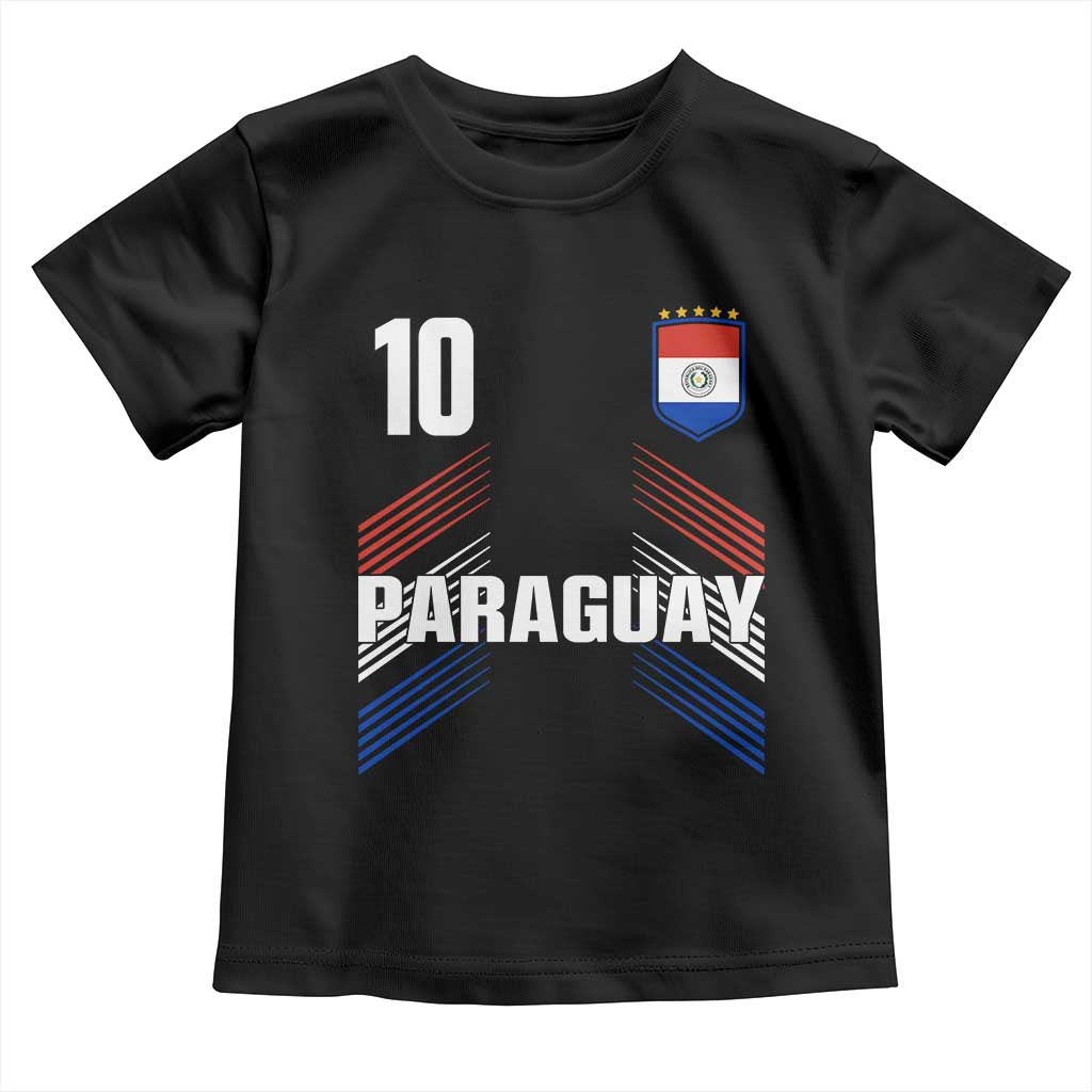 Paraguay Soccer Sports Graphic Number 10 Jersey Style Toddler T Shirt Proud Paraguayan Football Fans Game Day Pride