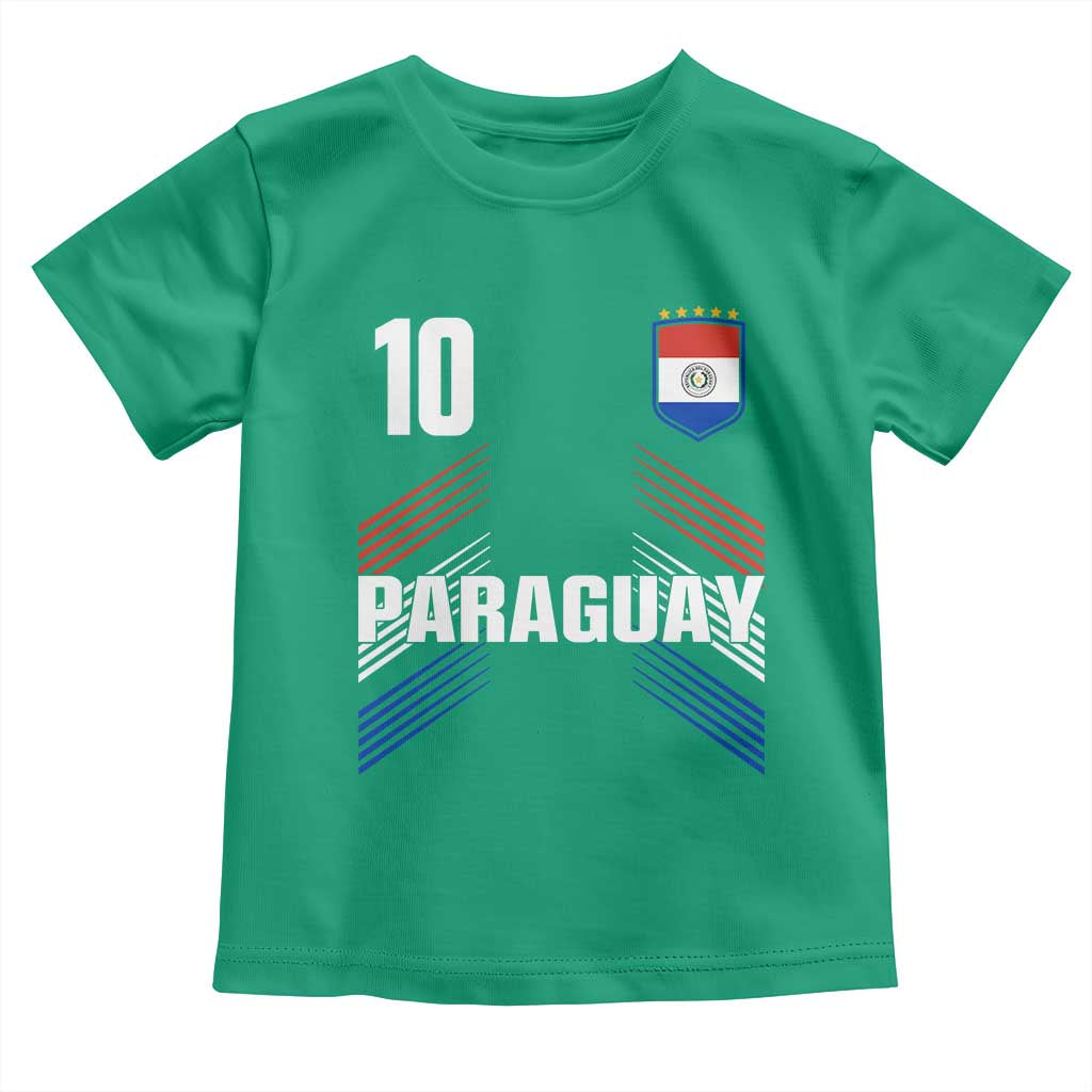 Paraguay Soccer Sports Graphic Number 10 Jersey Style Toddler T Shirt Proud Paraguayan Football Fans Game Day Pride